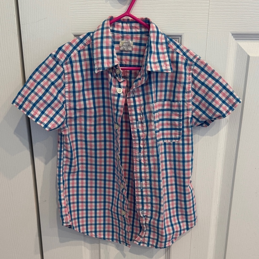 Crewcuts Plaid Button Down Short Sleeve Shirt - Picture 2 of 4